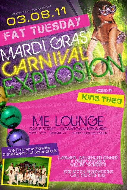 FatTueME Fat Tuesday with SambaFunk! on 3.8.11 at ME Lounge in Hayward