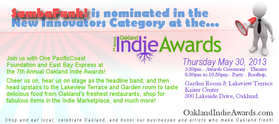 SambaFunk at Oakland Indie Awards